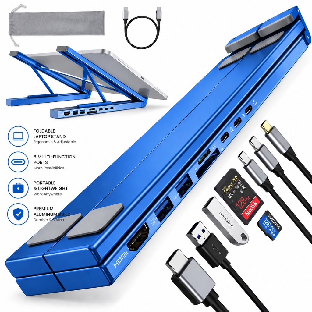 8-IN-1 LAPTOP STAND &amp; DOCKING STATION