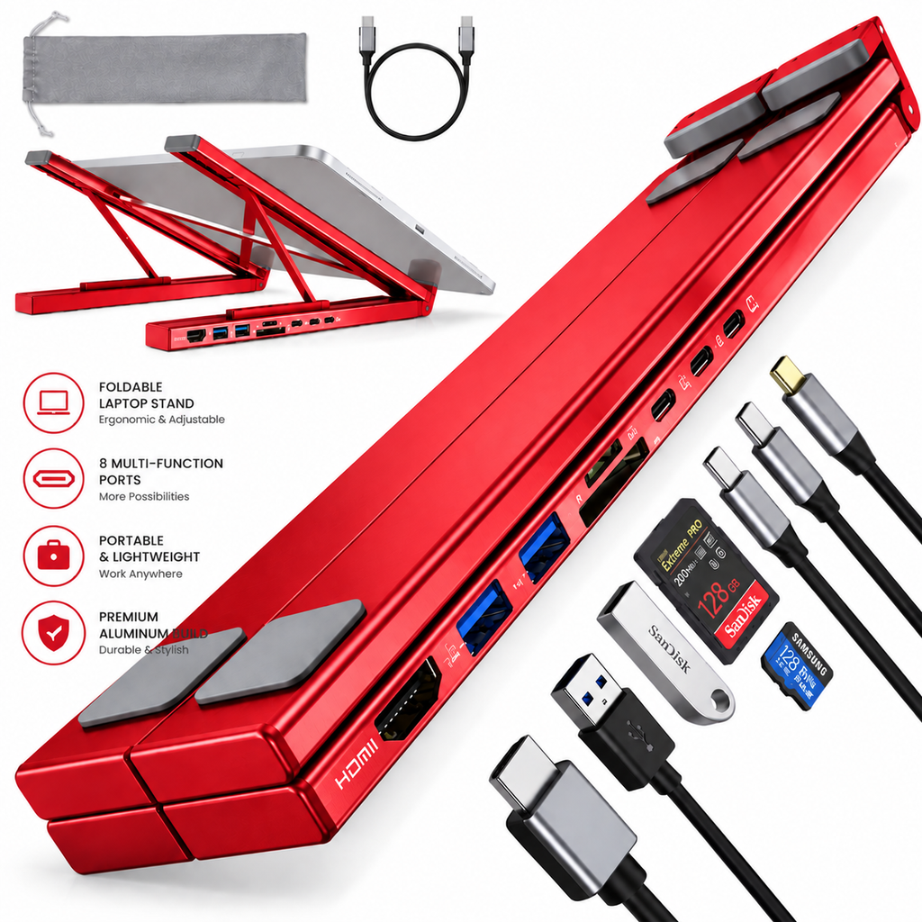 8-IN-1 LAPTOP STAND &amp; DOCKING STATION