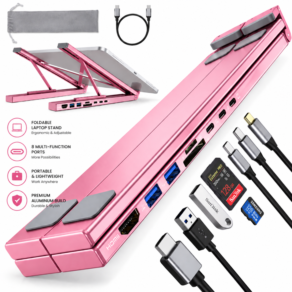 8-IN-1 LAPTOP STAND &amp; DOCKING STATION
