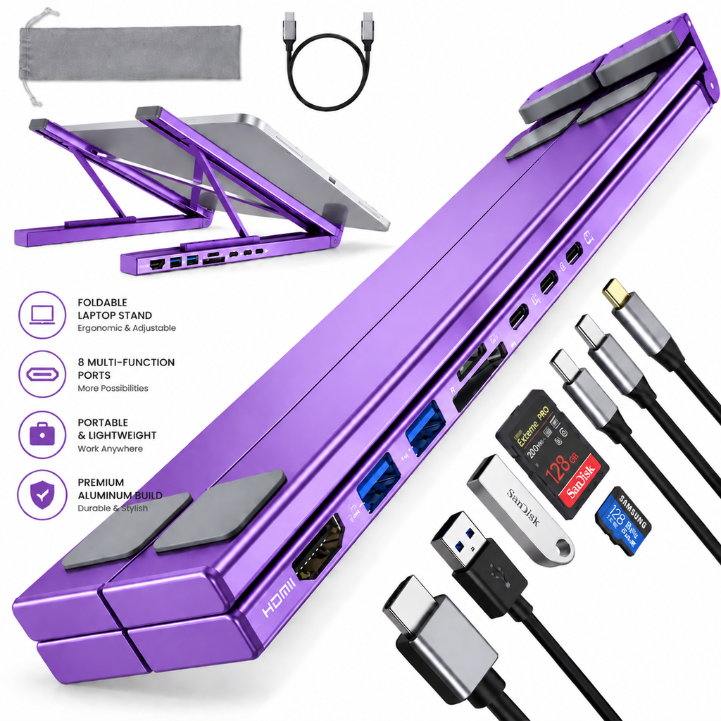 8-IN-1 LAPTOP STAND &amp; DOCKING STATION