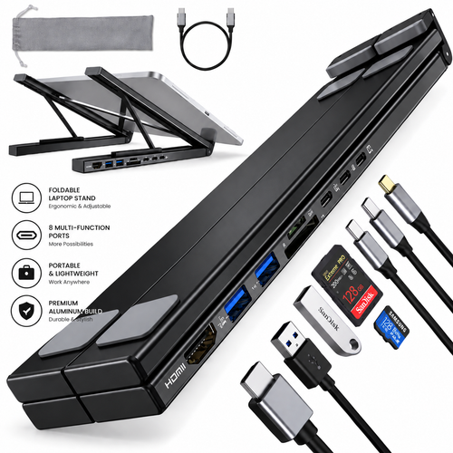 8-IN-1 LAPTOP STAND &amp; DOCKING STATION